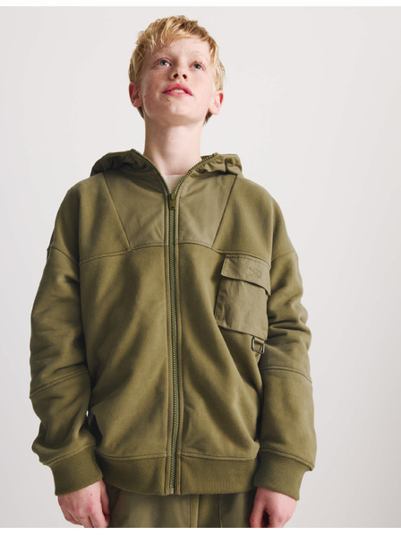 Marks & Spencer Зелен суитчър с качулка Marks & Spencer със закопчаване с цип и съдържание на висококачествен памук (6-16 години)