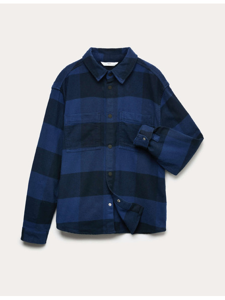 Marks & Spencer Карирана риза от чист памук (6–16 години) Marks & Spencer синя