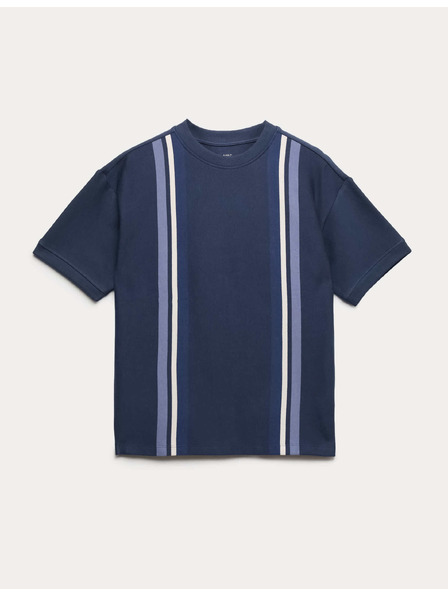 Marks & Spencer Раирана тениска от чист памук (6–16 години) Marks & Spencer морска синя