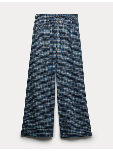Marks & Spencer Карирани долни панталони от чист памук (6–16 години) Marks & Spencer синя
