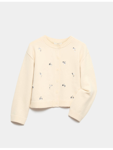 Marks & Spencer Блестящ кардиган (6-16 години) Marks & Spencer кремав