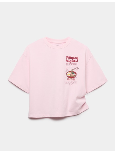 Marks & Spencer Тениска от чист памук с мотив на храна (6–16 години) Marks & Spencer розов