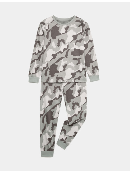 Marks & Spencer Шарена пижамна гарнитура от чист памук (1–16 години) Marks & Spencer сив