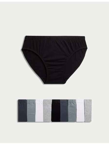 Marks & Spencer Чики от чист памук, 10 броя в опаковка (2–14 години) Marks & Spencer сив