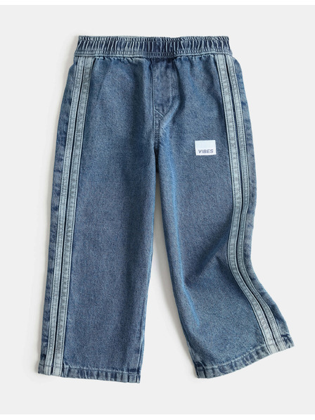 Marks & Spencer Широки дънкови спортни панталони от чист памук (2-8 години) Marks & Spencer морско синя