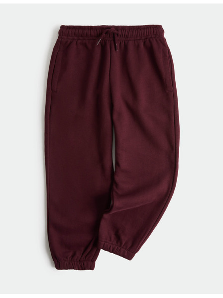Marks & Spencer Монохромни спортни панталони с висок процент памук (2–8 години) Marks & Spencer червена