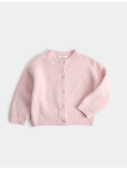 Marks & Spencer Плетен кардиган с вълна (2–8 години) Marks & Spencer розов