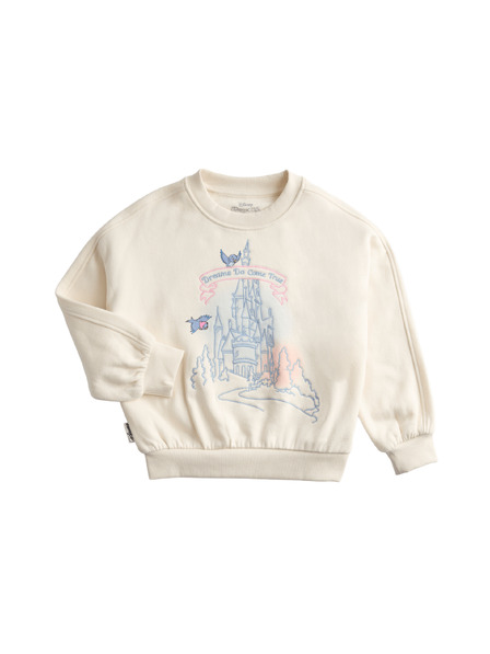 Marks & Spencer Суитшърт с мотив Disney Frozen™ и висок дял памук (3–8 години) Marks & Spencer кремав