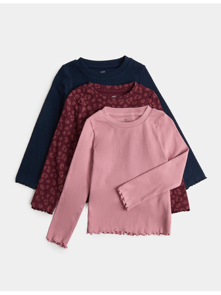 Marks & Spencer Топове с висок дял памук (2–10 години), 3 броя Marks & Spencer многоцветен