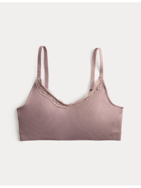 Marks & Spencer Съкратен топ Jasmine с дантела и безшевна кант, без костици Marks & Spencer кафяв