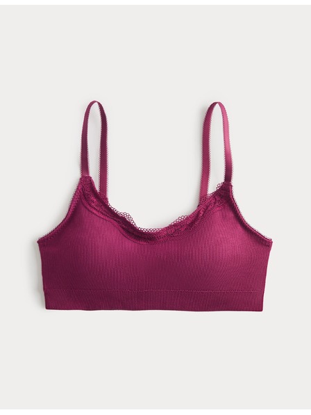 Marks & Spencer Съкратен топ Jasmine с дантела и безшевна кант, без костици Marks & Spencer розов