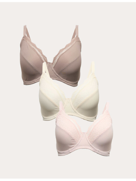 Marks & Spencer Бюстиета с намаляващ ефект, костици и пълни чаши, 3 бр, размер C-H Marks & Spencer розов