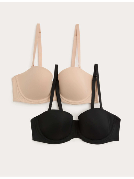Marks & Spencer Набор от 2 бр бюстиета без презрамки с костици (A–E) Marks & Spencer черен