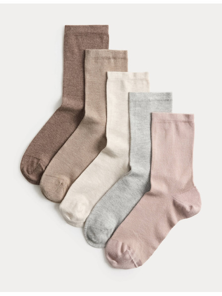 Marks & Spencer Супер меки чорапи до глезена, 5 бр Marks & Spencer розов
