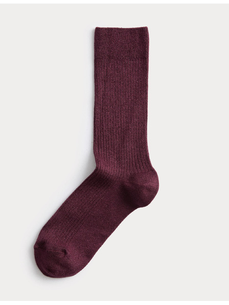 Marks & Spencer Напълно ребрирани чорапи до глезена Marks & Spencer червен