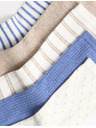 Marks & Spencer 5 чифта високи чорапи с точки и ивици, с високо съдържание на памук Marks & Spencer син