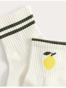 Marks & Spencer Опаковка 2 чифта глезденски чорапи с лимонен мотив и висок дял памук Marks & Spencer бяло