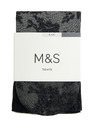 Marks & Spencer Прозрачни чорапогащи с цветна дантела Marks & Spencer черен