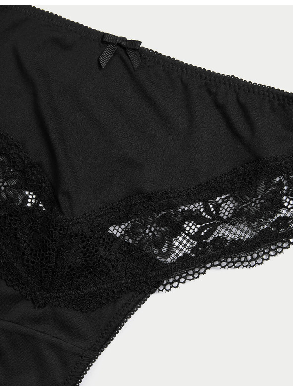Marks & Spencer Бикини с дантелен ръб и вкроени крачоли, 3 броя Marks & Spencer черен
