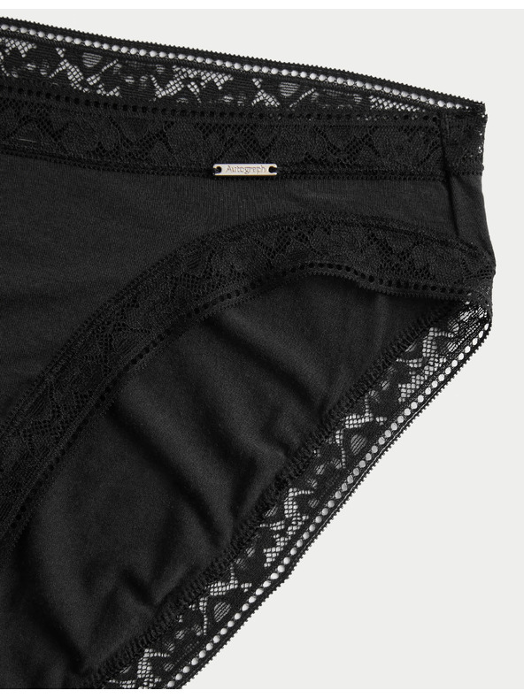 Marks & Spencer 4 бр. бикини с високи крачоли от модал с коприна Marks & Spencer черна