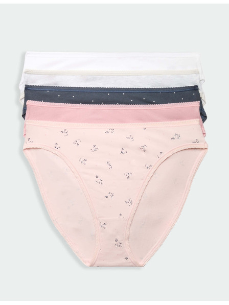 Marks & Spencer Високо кроени бикини от памук и lycra®, 5 бр. в опаковка Marks & Spencer военноморска синя