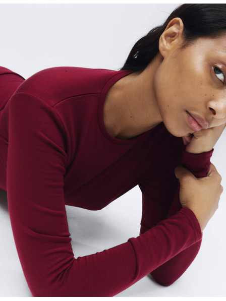 Marks & Spencer Топ с топъл слой с деколте, с технология Heatgen™, средна топлина Marks & Spencer червена