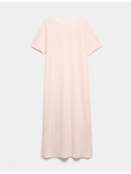 Marks & Spencer Дълга нощница с печат от памук и модал Marks & Spencer розова