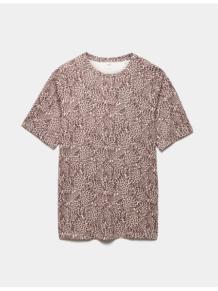 Marks & Spencer Памучна свободна нощна риза от модал с печат Marks & Spencer кафява