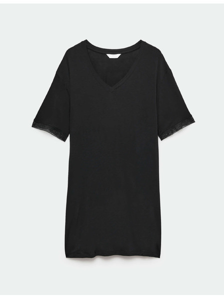 Marks & Spencer Къса нощна риза с дантелен детайл Marks & Spencer черна