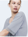 Marks & Spencer Къса нощна риза с дантелен детайл Marks & Spencer синя