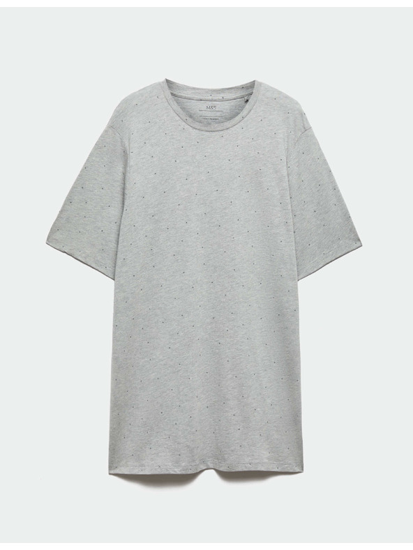 Marks & Spencer Памучна свободна нощна риза от модал с печат Marks & Spencer сива