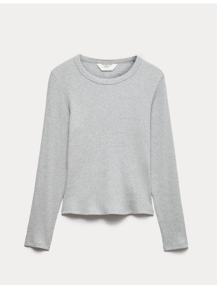 Marks & Spencer Пижамна горничка с ребрав плот с обработка Cool Comfort™ от памук и модал Marks & Spencer сива