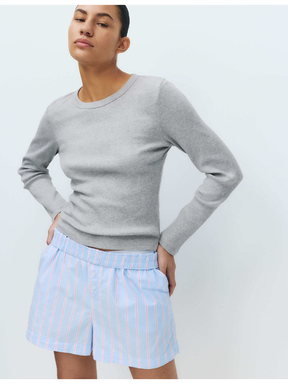 Marks & Spencer Пижамна горничка с ребрав плот с обработка Cool Comfort™ от памук и модал Marks & Spencer сива