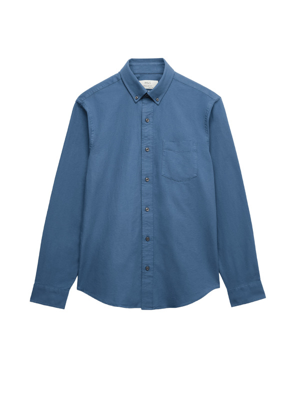 Marks & Spencer Риза от чист памук The Ultimate Marks & Spencer oxford blue