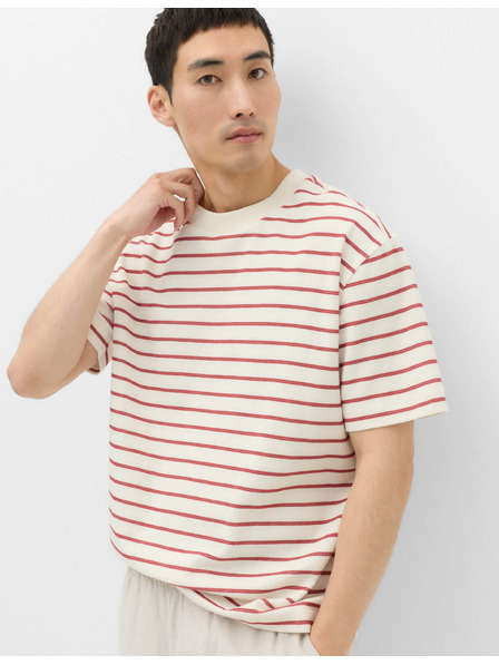 Marks & Spencer Тениска Breton с текстура и висок дял на памук Marks & Spencer червена