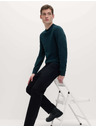 Marks & Spencer Текстуриран пуловер с врат от чист памук Marks & Spencer синя