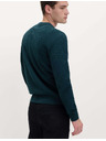 Marks & Spencer Текстуриран пуловер с врат от чист памук Marks & Spencer синя