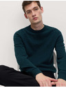 Marks & Spencer Текстуриран пуловер с врат от чист памук Marks & Spencer синя