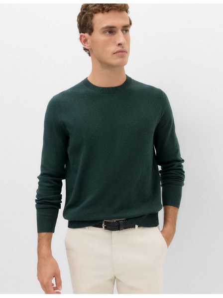Marks & Spencer Пуловер с воланен врат от въздушна преда Marks & Spencer зелена