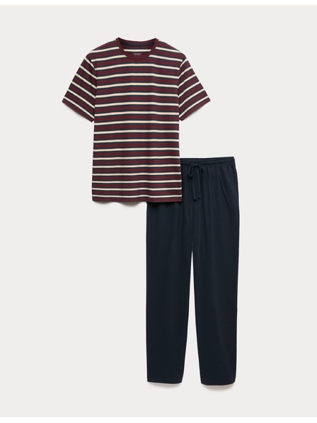 Marks & Spencer Чисто памучна пижамна комбинация Marks & Spencer червено