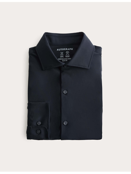 Marks & Spencer Еластична функционална риза облегнат фасон Marks & Spencer морско синьо