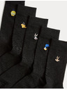 Marks & Spencer Чорапи с мотив Looney Tunes™, с висок дял памук, 5 чифта в опаковка Marks & Spencer черни