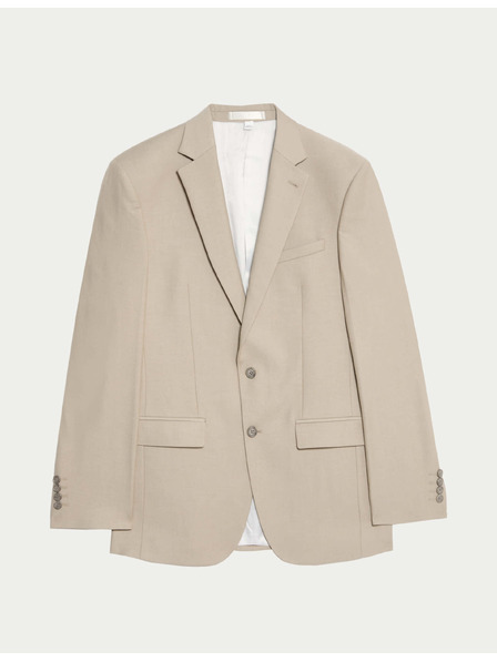 Marks & Spencer Костюмно сако със стреч, класически крой Marks & Spencer кремав