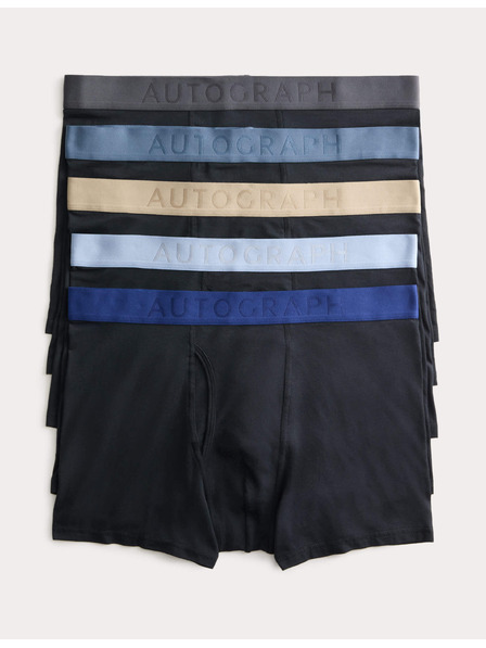 Marks & Spencer Изключително мекки памучни боксерки, 5 бр. в опаковка Marks & Spencer черен