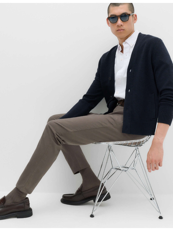 Marks & Spencer Разтегателен панталон чино слим фит Marks & Spencer кафяв