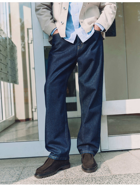 Marks & Spencer Оригинални дънки със торбичковидни мерника от плътен denim Marks & Spencer военноморско синьо