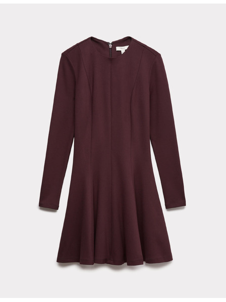 Marks & Spencer Джърси кръгла mini рокля с деколте до врата Marks & Spencer кафяво