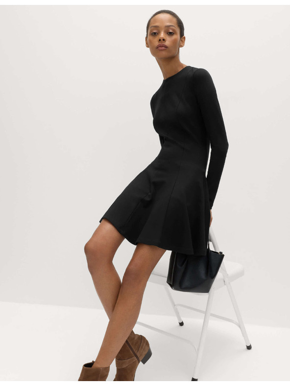 Marks & Spencer Джърси кръгла mini рокля с деколте до врата Marks & Spencer черно