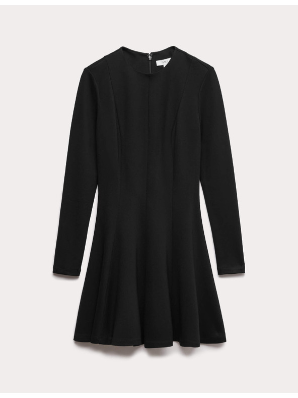 Marks & Spencer Джърси кръгла mini рокля с деколте до врата Marks & Spencer черно