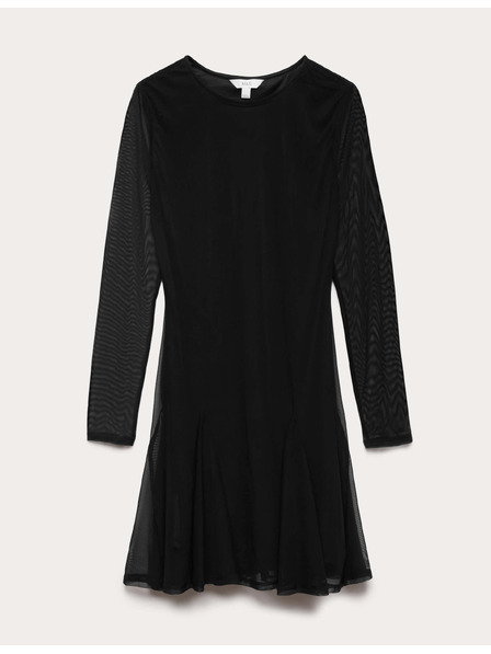 Marks & Spencer Кръгла mini рокля с кръгла деколте и мрежа Marks & Spencer черно